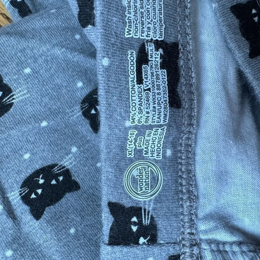 OLD NAVY Set of 4 Girls XL Plus / XXL Leggings Ribbed Tan Gray Wine and Cats